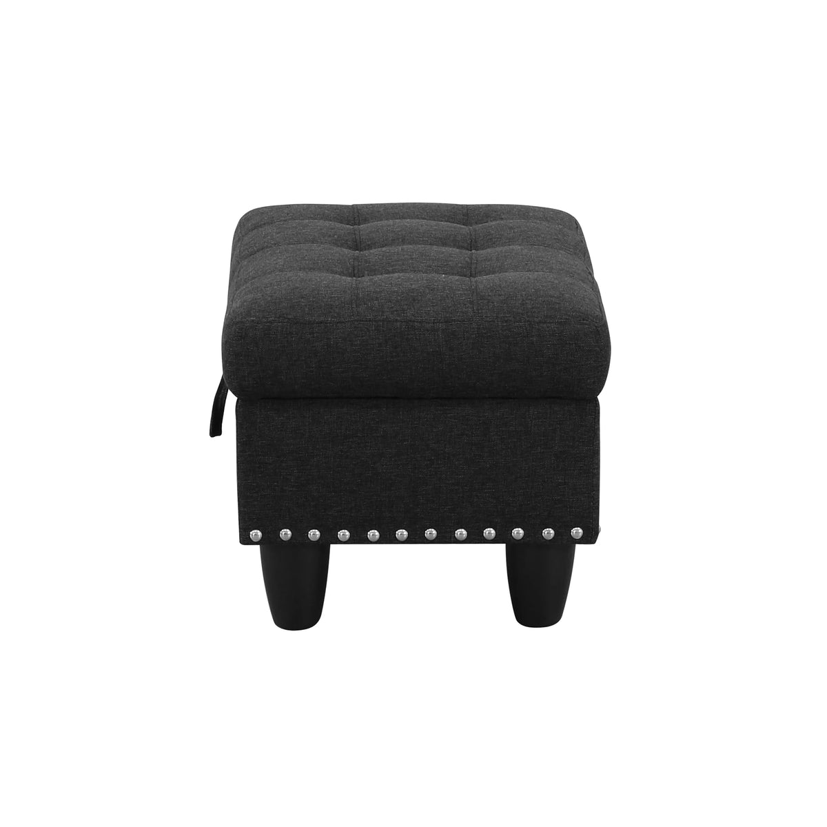 Modern Rectangular Storage Bench with Button Tufting & Nailhead Accents – Breathable Linen Fabric Ottoman with Lift-Top Hidden Space, Solid Wood Base, 500 lb Weight Limit – Ideal for Entryway & Living Room