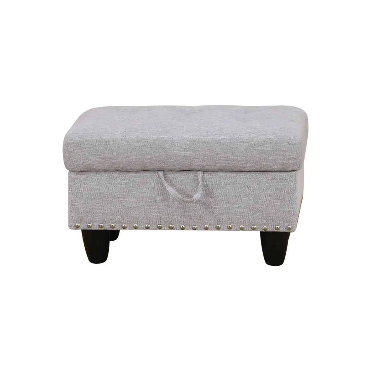 Modern Rectangular Storage Bench with Button Tufting & Nailhead Accents – Breathable Linen Fabric Ottoman with Lift-Top Hidden Space, Solid Wood Base, 500 lb Weight Limit – Ideal for Entryway & Living Room