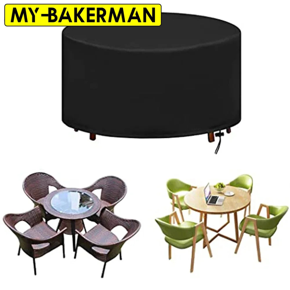 Round Patio Furniture Covers,210D Heavy Duty Outdoor Furniture Covers Table Cover of Windproof, Waterproof, Anti-UV for Garden