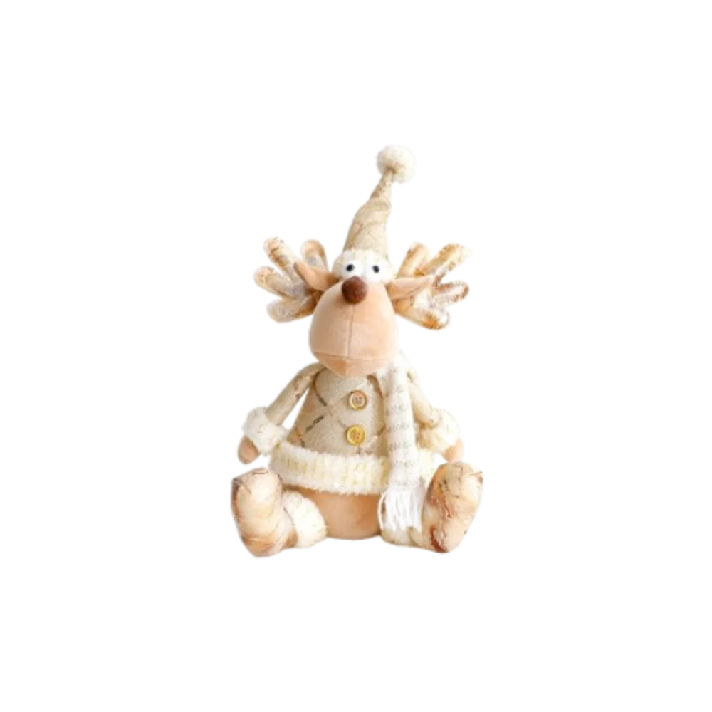 Large Christmas Plush Doll Ornaments Gold Cute Santa Claus Retractable Doll Telescopic Snowman Elk Merry Christmas Decoration