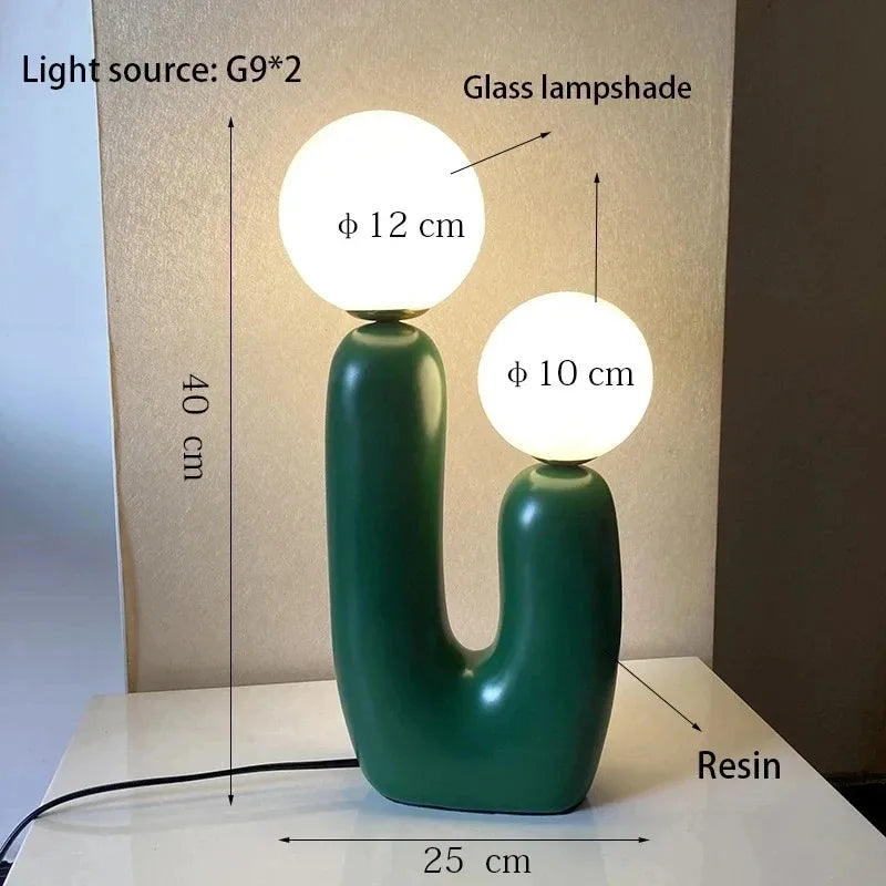 Modern Nordic Art Glass Table Lamp Bedroom Resin Bedhead Lamp Restaurant Living Room Personalized Atmosphere Lighting Table Lamp