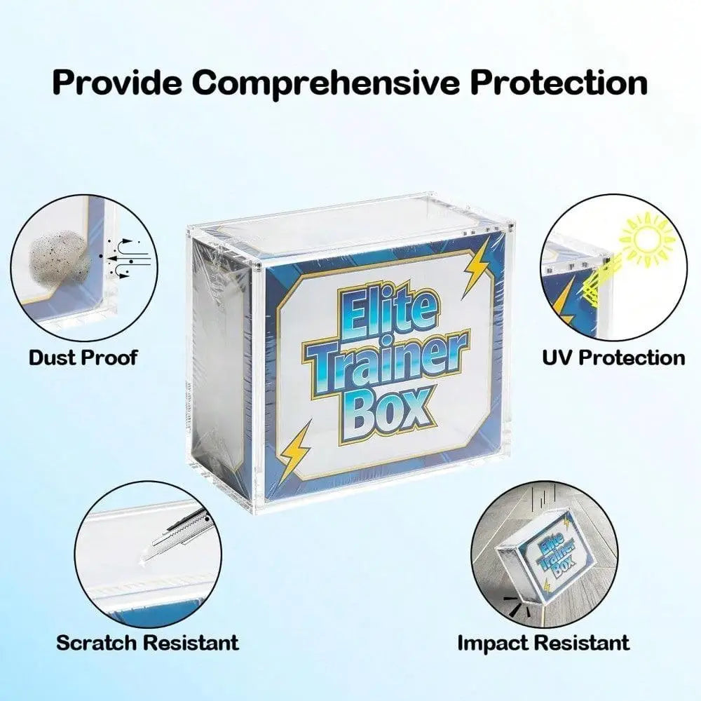 ETB Acrylic Case, 99% UV Block (Protects ETB from Fading) 6Mm X 6Mm X 3Mm Thick Clear Acrylic ETB Display Box with Magnetic Lid - ETB Protector Case for Collectors, UV Resistant, Stackable Design (ETB Not Included)