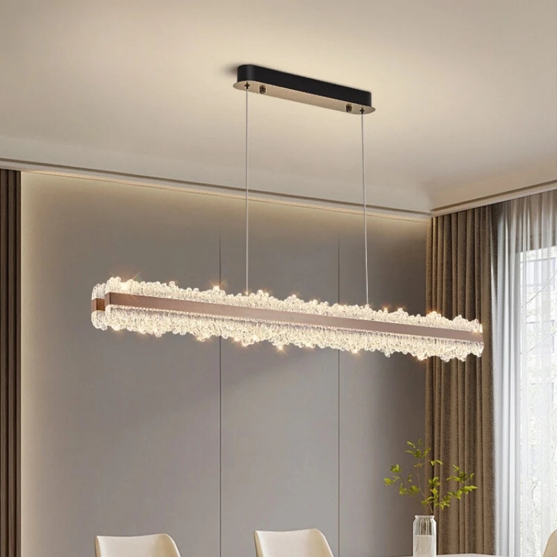 Nordic Long Strip Chandelier Light For Table Dining Room Kitchen Island Office Study Pendant Lamp Luxury Decoration Lighting LED