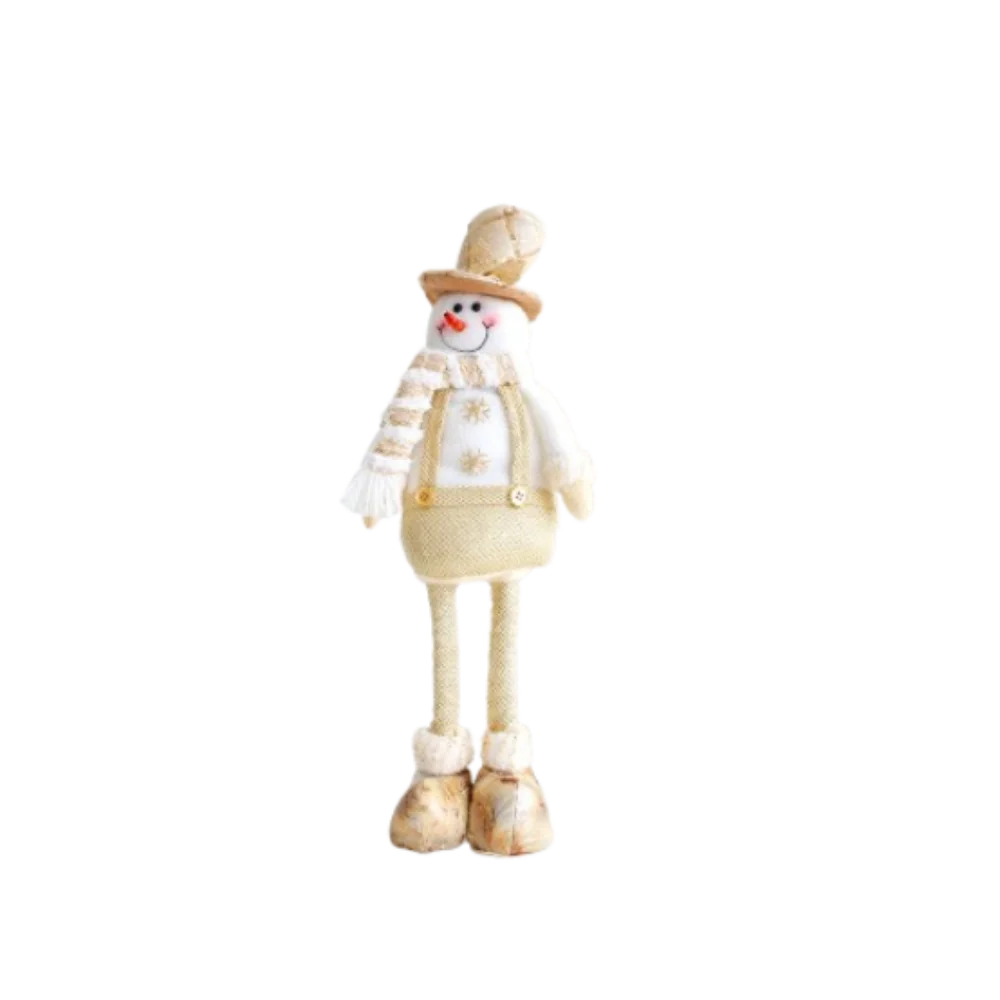 Large Christmas Plush Doll Ornaments Gold Cute Santa Claus Retractable Doll Telescopic Snowman Elk Merry Christmas Decoration