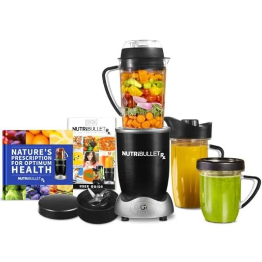 Hot and Cold Blender for Soups, Hot Liquids, and Sauces; 1700W; 1L Pitcher 30oz Cup; Extractor Blade; Black; Rx Blender N17-100