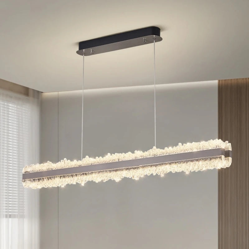 Nordic Long Strip Chandelier Light For Table Dining Room Kitchen Island Office Study Pendant Lamp Luxury Decoration Lighting LED