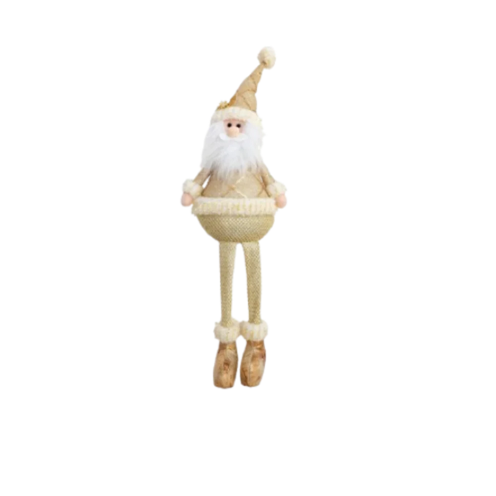 Large Christmas Plush Doll Ornaments Gold Cute Santa Claus Retractable Doll Telescopic Snowman Elk Merry Christmas Decoration