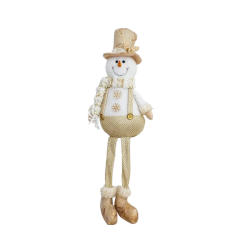 Large Christmas Plush Doll Ornaments Gold Cute Santa Claus Retractable Doll Telescopic Snowman Elk Merry Christmas Decoration
