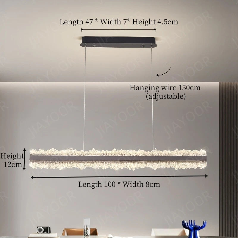 Nordic Long Strip Chandelier Light For Table Dining Room Kitchen Island Office Study Pendant Lamp Luxury Decoration Lighting LED