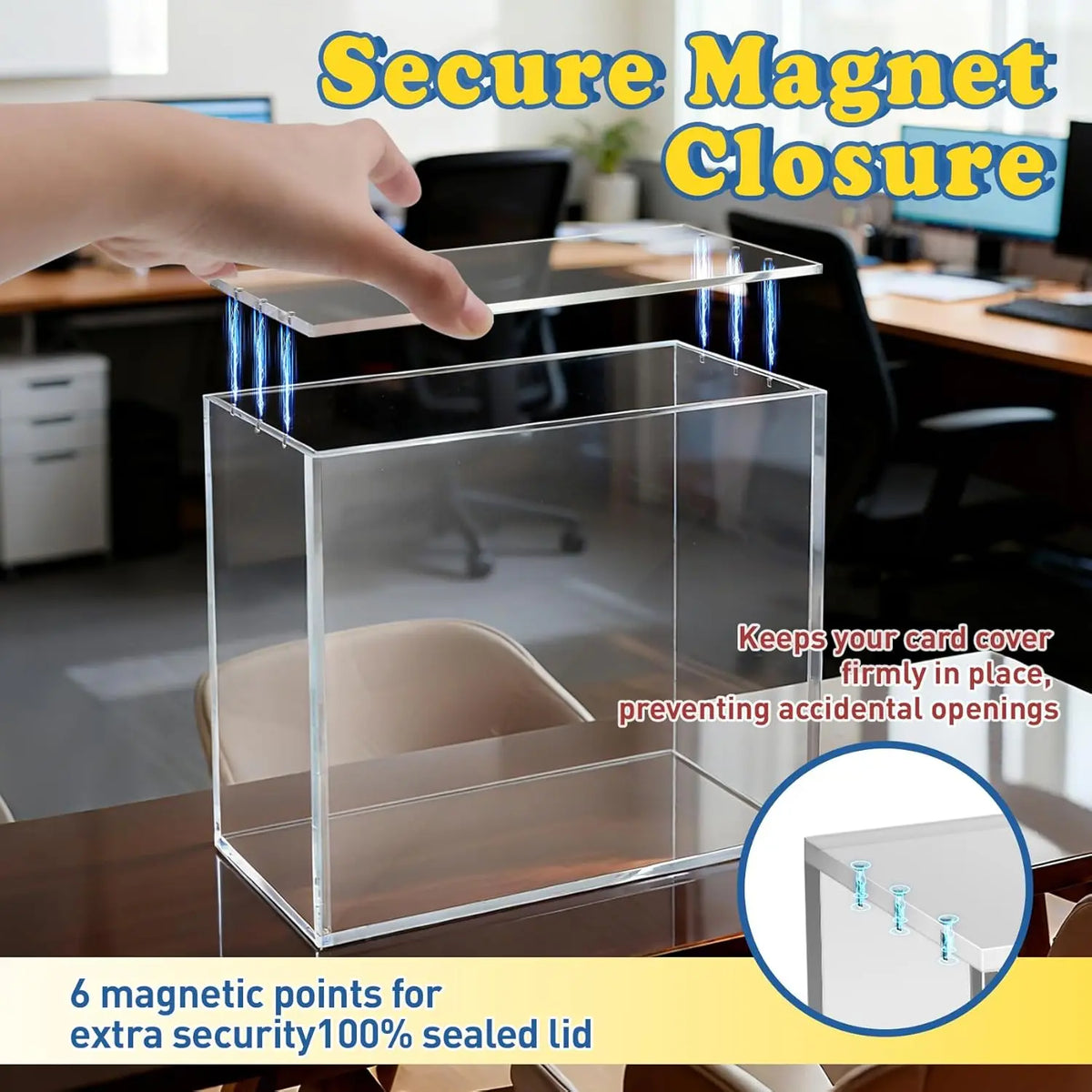 ETB Acrylic Case, 99% UV Block (Protects ETB from Fading) 6Mm X 6Mm X 3Mm Thick Clear Acrylic ETB Display Box with Magnetic Lid - ETB Protector Case for Collectors, UV Resistant, Stackable Design (ETB Not Included)