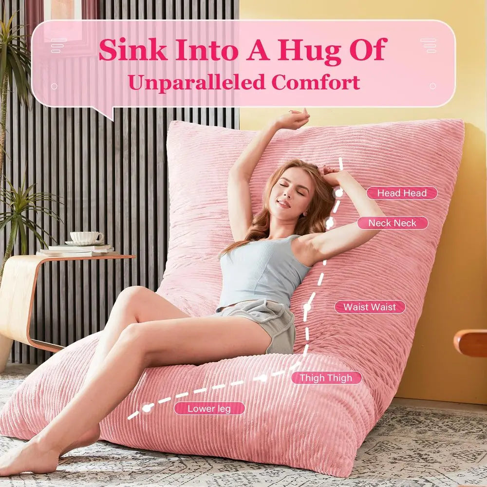 in 1 Big Bean Bag Chair for Adults, Large Giant BeanBag Chairs, Convertible Soft Floor Chair Cushions, Sofa amp Bed, Perfect fo