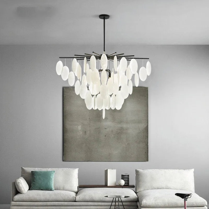 Nordic Modern Chandelier Light Luxury Living Room Chandelier Simple Decoration Dining Room Bedroom Glass LED Chandelier Lighting