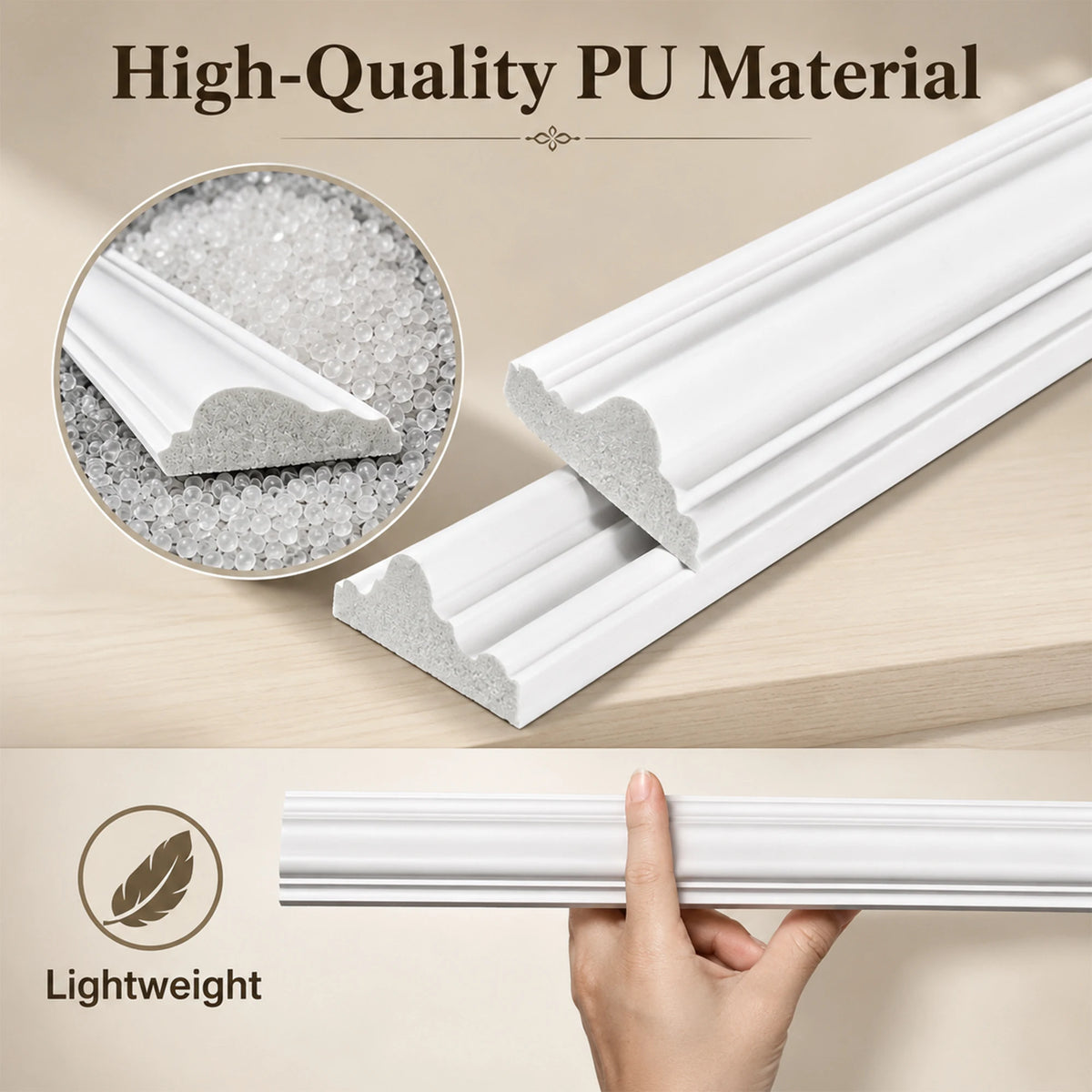 Wall Molding Kit Inner and Outer Layer Double Frame Style 3 Sets Pre-Cut Wainscoting Panels, Peel and Stick Self-Adhesive Accent Wall Trim, Ready-to-Assemble Wall Decor for Living Room Bedroom Office Apartment Dorm