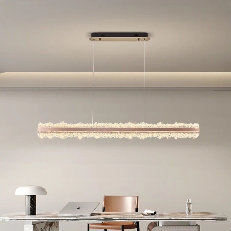 Nordic Long Strip Chandelier Light For Table Dining Room Kitchen Island Office Study Pendant Lamp Luxury Decoration Lighting LED