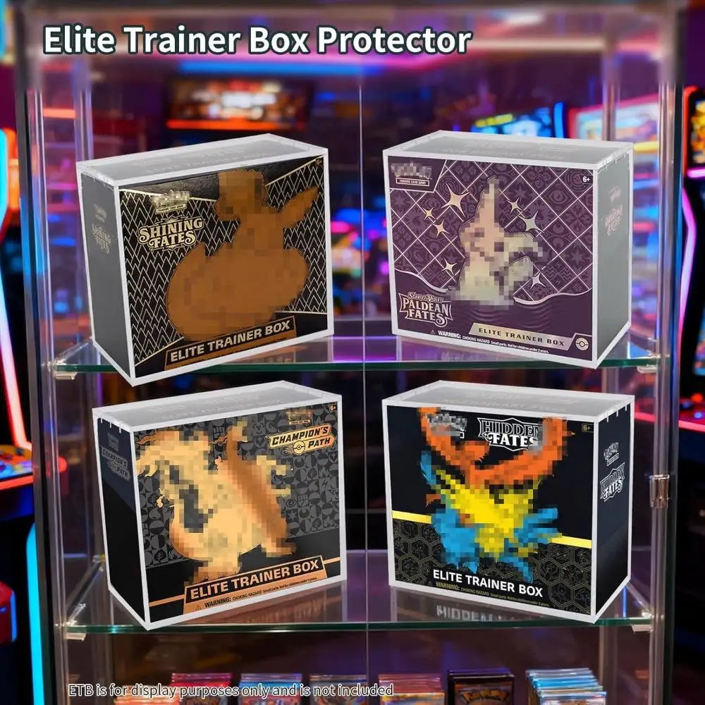 ETB Acrylic Case, 99% UV Block (Protects ETB from Fading) 6Mm X 6Mm X 3Mm Thick Clear Acrylic ETB Display Box with Magnetic Lid - ETB Protector Case for Collectors, UV Resistant, Stackable Design (ETB Not Included)