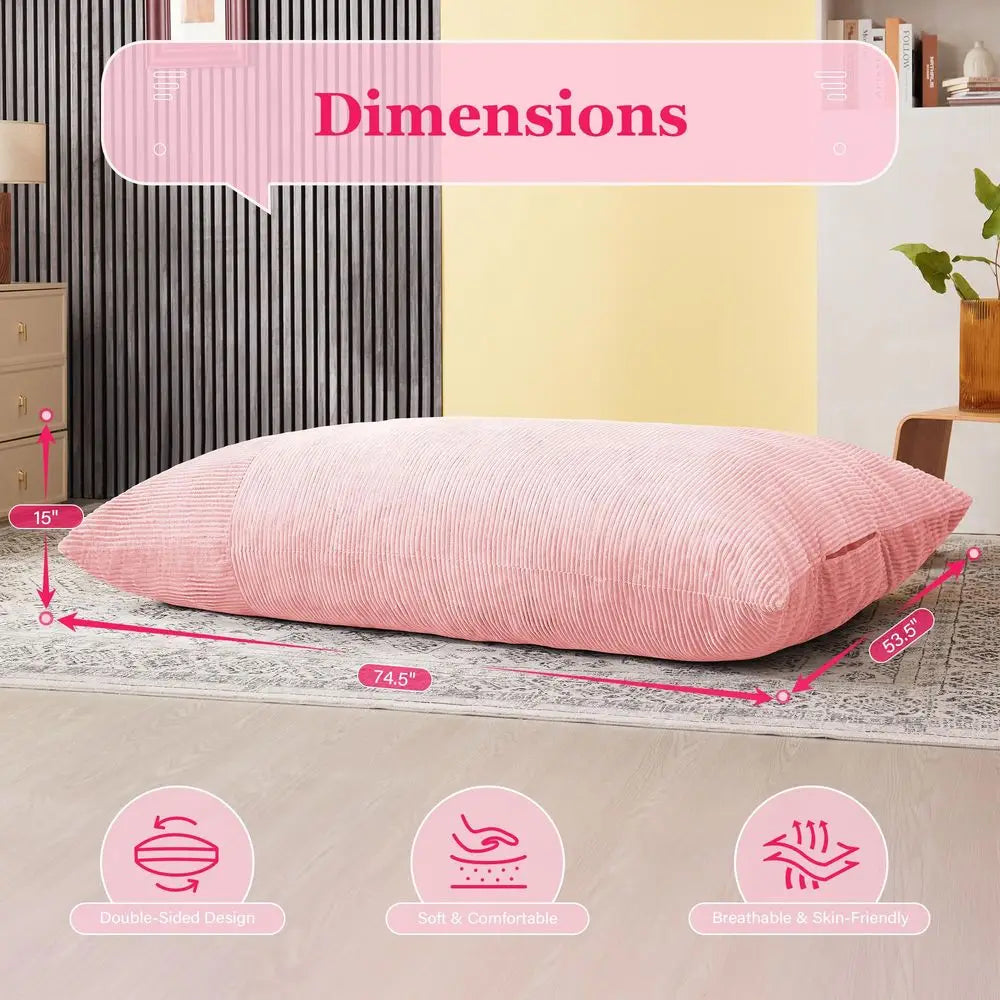 in 1 Big Bean Bag Chair for Adults, Large Giant BeanBag Chairs, Convertible Soft Floor Chair Cushions, Sofa amp Bed, Perfect fo