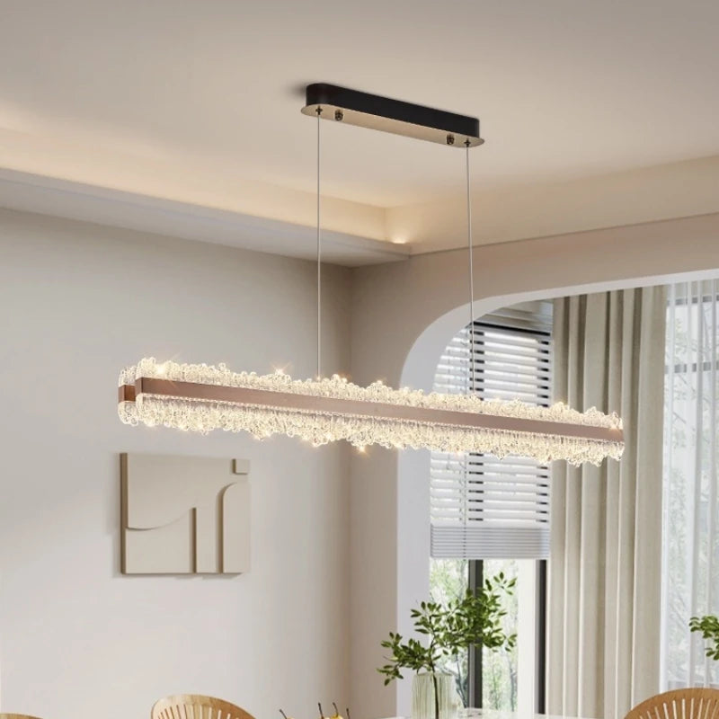 Nordic Long Strip Chandelier Light For Table Dining Room Kitchen Island Office Study Pendant Lamp Luxury Decoration Lighting LED