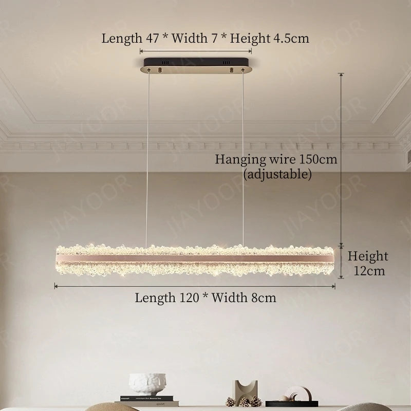 Nordic Long Strip Chandelier Light For Table Dining Room Kitchen Island Office Study Pendant Lamp Luxury Decoration Lighting LED