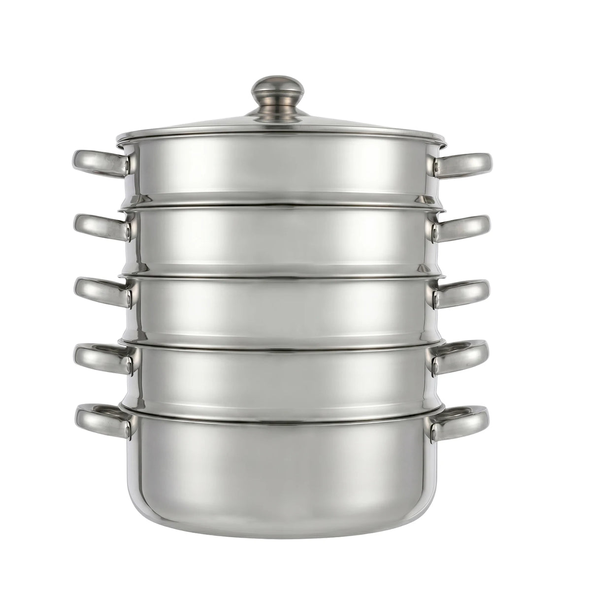 5-Tier Stainless Steel Steamer Multifunctional Steamer, 30cm High-Quality Steamer for Domestic or Commercial for Healthy Cooking