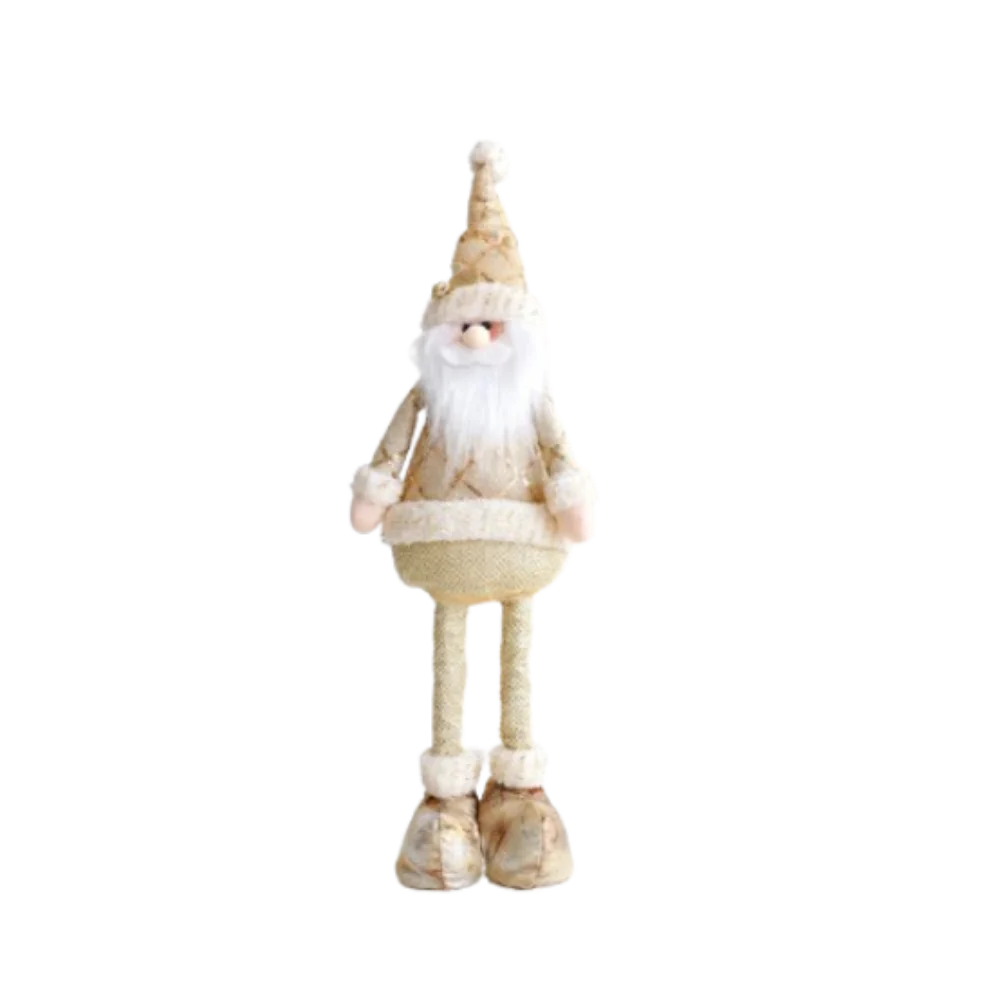 Large Christmas Plush Doll Ornaments Gold Cute Santa Claus Retractable Doll Telescopic Snowman Elk Merry Christmas Decoration