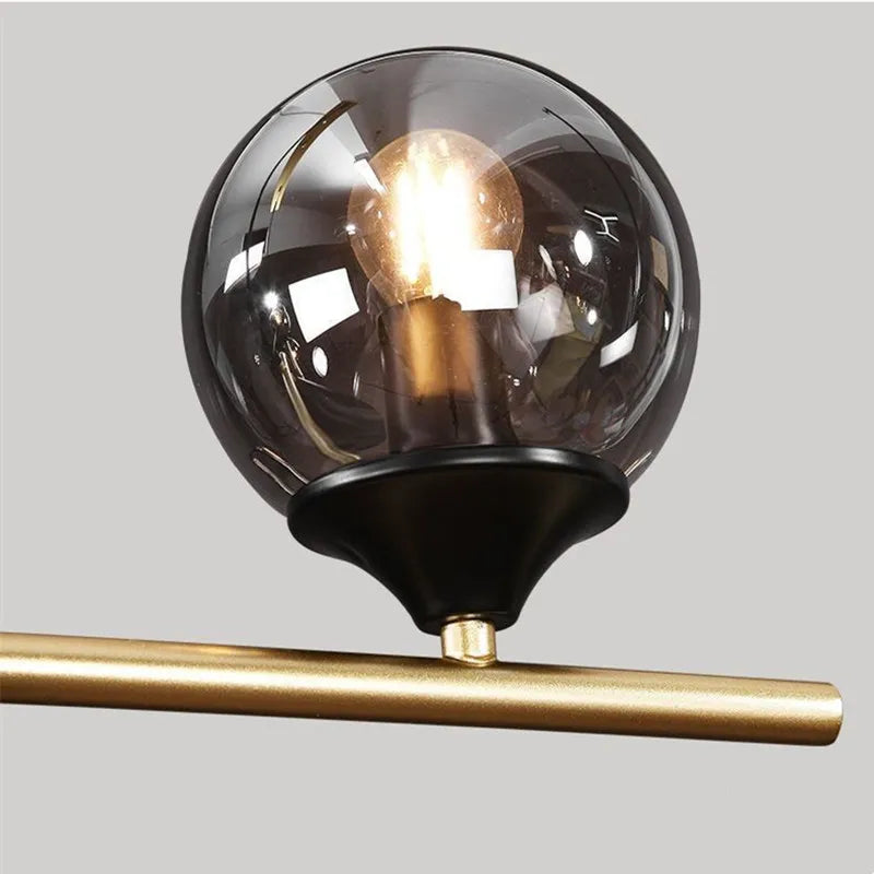 Modern glass ball LED ceiling chandelier kitchen dining table black pendant study bedroom home lighting decoration interior lamp