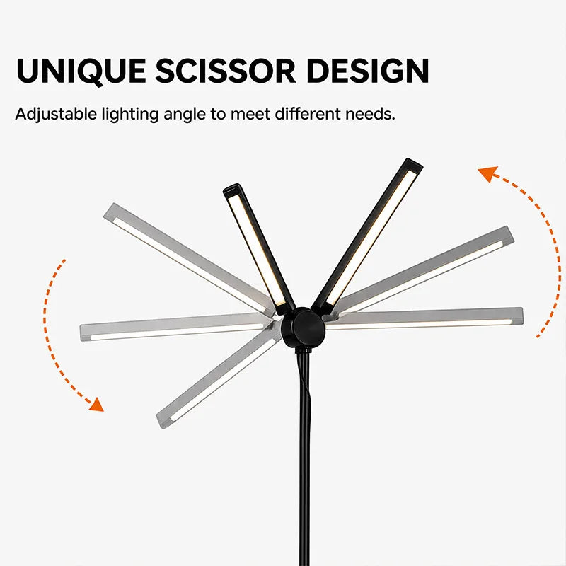 Modern LED Floor Lamp 3 Color Modes 8 Brightness Adjustable Flexible Gooseneck USB Standing Lamp for Living Room Reading Study Workbench