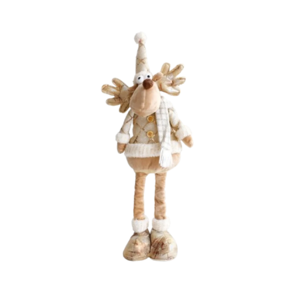 Large Christmas Plush Doll Ornaments Gold Cute Santa Claus Retractable Doll Telescopic Snowman Elk Merry Christmas Decoration