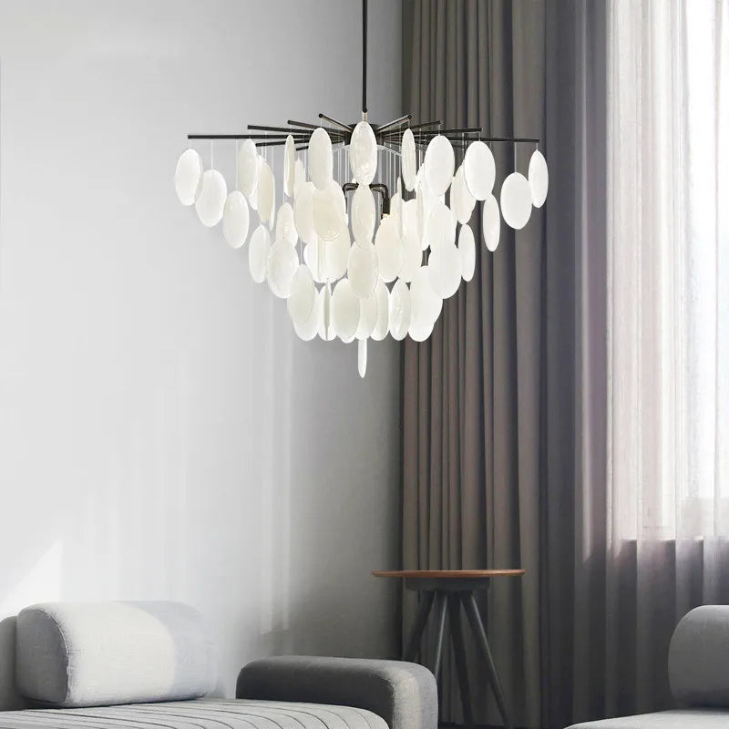 Nordic Modern Chandelier Light Luxury Living Room Chandelier Simple Decoration Dining Room Bedroom Glass LED Chandelier Lighting