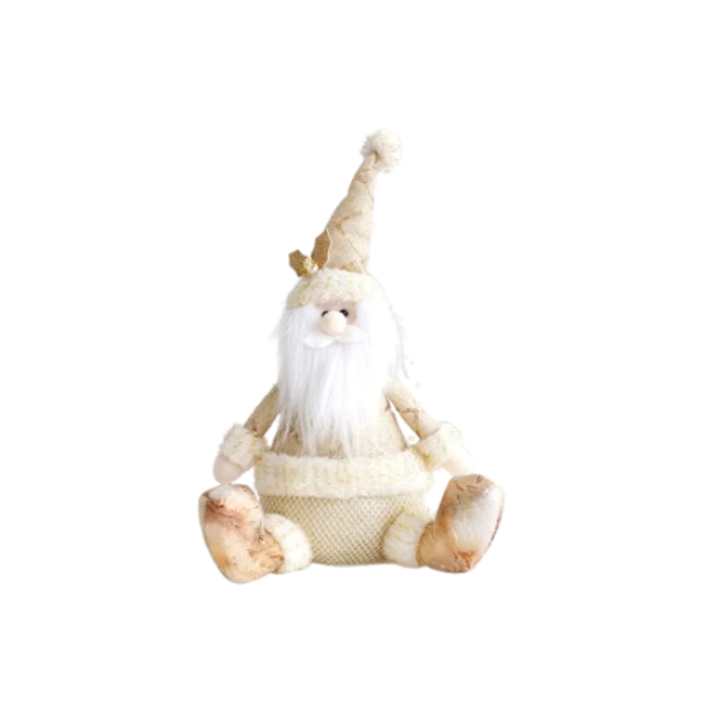 Large Christmas Plush Doll Ornaments Gold Cute Santa Claus Retractable Doll Telescopic Snowman Elk Merry Christmas Decoration