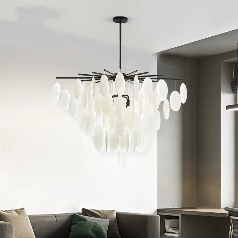 Nordic Modern Chandelier Light Luxury Living Room Chandelier Simple Decoration Dining Room Bedroom Glass LED Chandelier Lighting