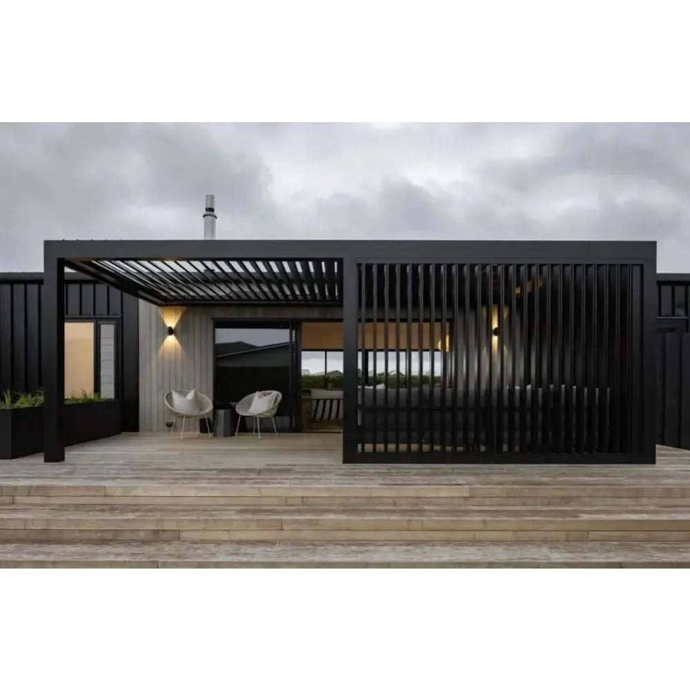 Modern Simple Style Bioclimatic Pergola 3x4 Motorized, Aluminum Louvered Roof Waterproof Gazebo Luxury Garden Outdoor Furniture