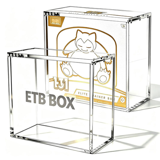 ETB Acrylic Case, 99% UV Block (Protects ETB from Fading) 6Mm X 6Mm X 3Mm Thick Clear Acrylic ETB Display Box with Magnetic Lid - ETB Protector Case for Collectors, UV Resistant, Stackable Design (ETB Not Included)